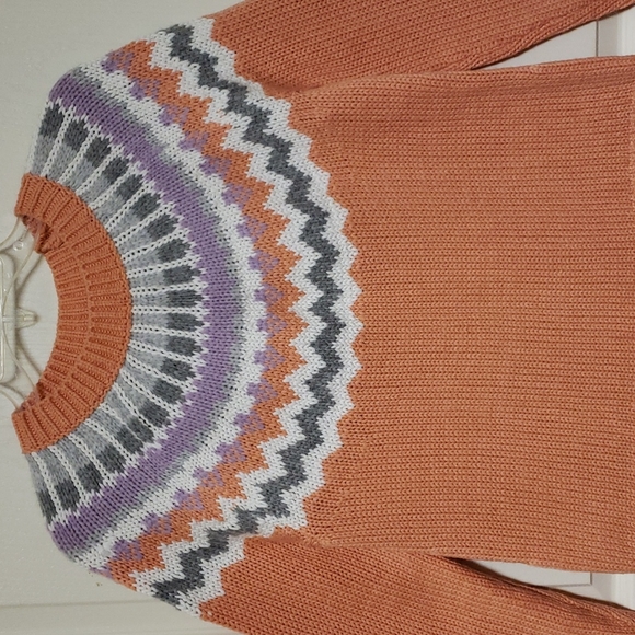 LOFT Sweaters - LOFT PEACH FAIR ISLE SWEATER SZ S